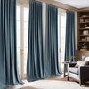 image:imageNICETOWN Lavender Purple Velvet Curtains 84 inch Long for Girls Bedroom Room Darkening Drapes Soft Privacy Protection Window Treatments for Hall 2 Pieces 52 WideSlate Blue