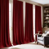 image:imageNICETOWN Lavender Purple Velvet Curtains 84 inch Long for Girls Bedroom Room Darkening Drapes Soft Privacy Protection Window Treatments for Hall 2 Pieces 52 WideRed