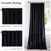 image:imageNICETOWN Lavender Purple Velvet Curtains 84 inch Long for Girls Bedroom Room Darkening Drapes Soft Privacy Protection Window Treatments for Hall 2 Pieces 52 WideBlack