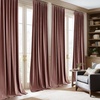 image:imageNICETOWN Lavender Purple Velvet Curtains 84 inch Long for Girls Bedroom Room Darkening Drapes Soft Privacy Protection Window Treatments for Hall 2 Pieces 52 WideDusty Rose Pink