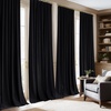 image:imageNICETOWN Lavender Purple Velvet Curtains 84 inch Long for Girls Bedroom Room Darkening Drapes Soft Privacy Protection Window Treatments for Hall 2 Pieces 52 WideBlack