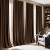 image:imageNICETOWN Lavender Purple Velvet Curtains 84 inch Long for Girls Bedroom Room Darkening Drapes Soft Privacy Protection Window Treatments for Hall 2 Pieces 52 WideBrown