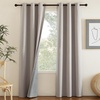 image:imageNICETOWN Snow White Cold Reducing Blackout Curtains 84 Long Full Light Blocking Drapes with Liner Thermal Insulated Draperies for Hall Villa 2 Pieces 42 Wide Each Panel Pure Snow WhiteNatural