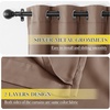 image:imageNICETOWN Snow White Cold Reducing Blackout Curtains 84 Long Full Light Blocking Drapes with Liner Thermal Insulated Draperies for Hall Villa 2 Pieces 42 Wide Each Panel Pure Snow WhiteTan