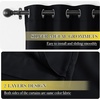 image:imageNICETOWN Snow White Cold Reducing Blackout Curtains 84 Long Full Light Blocking Drapes with Liner Thermal Insulated Draperies for Hall Villa 2 Pieces 42 Wide Each Panel Pure Snow WhiteJet Black