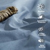 image:imageNICETOWN Snow White Cold Reducing Blackout Curtains 84 Long Full Light Blocking Drapes with Liner Thermal Insulated Draperies for Hall Villa 2 Pieces 42 Wide Each Panel Pure Snow WhiteStone Blue
