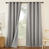 image:imageNICETOWN Snow White Cold Reducing Blackout Curtains 84 Long Full Light Blocking Drapes with Liner Thermal Insulated Draperies for Hall Villa 2 Pieces 42 Wide Each Panel Pure Snow WhiteLight Grey