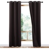 image:imageNICETOWN Snow White Cold Reducing Blackout Curtains 84 Long Full Light Blocking Drapes with Liner Thermal Insulated Draperies for Hall Villa 2 Pieces 42 Wide Each Panel Pure Snow WhiteCoffee Brown