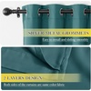 image:imageNICETOWN Snow White Cold Reducing Blackout Curtains 84 Long Full Light Blocking Drapes with Liner Thermal Insulated Draperies for Hall Villa 2 Pieces 42 Wide Each Panel Pure Snow WhiteCyan Green
