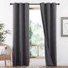 image:imageNICETOWN Snow White Cold Reducing Blackout Curtains 84 Long Full Light Blocking Drapes with Liner Thermal Insulated Draperies for Hall Villa 2 Pieces 42 Wide Each Panel Pure Snow WhiteDark Grey