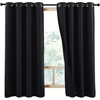 image:imageNICETOWN Snow White Cold Reducing Blackout Curtains 84 Long Full Light Blocking Drapes with Liner Thermal Insulated Draperies for Hall Villa 2 Pieces 42 Wide Each Panel Pure Snow WhiteJet Black