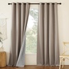 image:imageNICETOWN Snow White Cold Reducing Blackout Curtains 84 Long Full Light Blocking Drapes with Liner Thermal Insulated Draperies for Hall Villa 2 Pieces 42 Wide Each Panel Pure Snow WhiteLinen