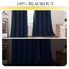 image:imageNICETOWN Snow White Cold Reducing Blackout Curtains 84 Long Full Light Blocking Drapes with Liner Thermal Insulated Draperies for Hall Villa 2 Pieces 42 Wide Each Panel Pure Snow WhiteNavy