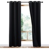 image:imageNICETOWN Snow White Cold Reducing Blackout Curtains 84 Long Full Light Blocking Drapes with Liner Thermal Insulated Draperies for Hall Villa 2 Pieces 42 Wide Each Panel Pure Snow WhiteJet Black
