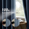 image:imageNICETOWN Snow White Cold Reducing Blackout Curtains 84 Long Full Light Blocking Drapes with Liner Thermal Insulated Draperies for Hall Villa 2 Pieces 42 Wide Each Panel Pure Snow WhiteStone Blue