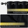 image:imageNICETOWN Snow White Cold Reducing Blackout Curtains 84 Long Full Light Blocking Drapes with Liner Thermal Insulated Draperies for Hall Villa 2 Pieces 42 Wide Each Panel Pure Snow WhiteJet Black