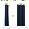 image:imageNICETOWN Snow White Cold Reducing Blackout Curtains 84 Long Full Light Blocking Drapes with Liner Thermal Insulated Draperies for Hall Villa 2 Pieces 42 Wide Each Panel Pure Snow WhiteNavy
