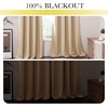 image:imageNICETOWN Snow White Cold Reducing Blackout Curtains 84 Long Full Light Blocking Drapes with Liner Thermal Insulated Draperies for Hall Villa 2 Pieces 42 Wide Each Panel Pure Snow WhiteWarm Beige