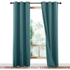 image:imageNICETOWN Snow White Cold Reducing Blackout Curtains 84 Long Full Light Blocking Drapes with Liner Thermal Insulated Draperies for Hall Villa 2 Pieces 42 Wide Each Panel Pure Snow WhiteCyan Green