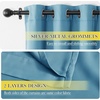 image:imageNICETOWN Snow White Cold Reducing Blackout Curtains 84 Long Full Light Blocking Drapes with Liner Thermal Insulated Draperies for Hall Villa 2 Pieces 42 Wide Each Panel Pure Snow WhiteBlue