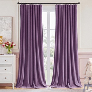 image:imageNICETOWN Lavender Purple Velvet Curtains 84 inch Long for Girls Bedroom Room Darkening Drapes Soft Privacy Protection Window Treatments for Hall 2 Pieces 52 WideLavender Purple