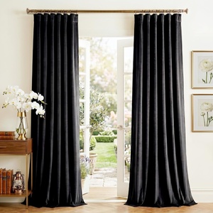 image:imageNICETOWN Lavender Purple Velvet Curtains 84 inch Long for Girls Bedroom Room Darkening Drapes Soft Privacy Protection Window Treatments for Hall 2 Pieces 52 WideBlack