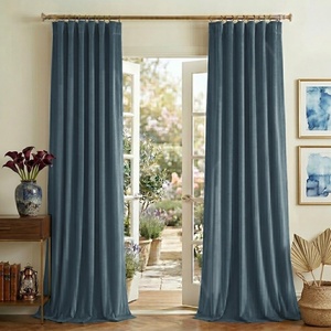 image:imageNICETOWN Lavender Purple Velvet Curtains 84 inch Long for Girls Bedroom Room Darkening Drapes Soft Privacy Protection Window Treatments for Hall 2 Pieces 52 WideSlate Blue