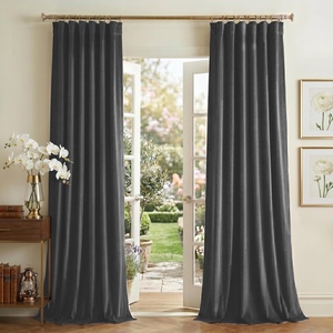 image:imageNICETOWN Lavender Purple Velvet Curtains 84 inch Long for Girls Bedroom Room Darkening Drapes Soft Privacy Protection Window Treatments for Hall 2 Pieces 52 WideGrey