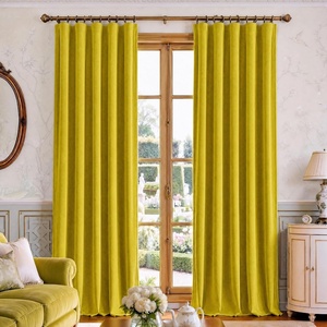 image:imageNICETOWN Lavender Purple Velvet Curtains 84 inch Long for Girls Bedroom Room Darkening Drapes Soft Privacy Protection Window Treatments for Hall 2 Pieces 52 WideChartreuse Yellow