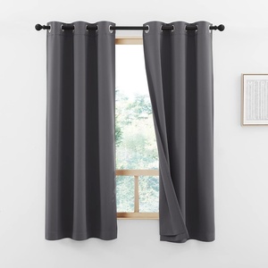 image:imageNICETOWN Snow White Cold Reducing Blackout Curtains 84 Long Full Light Blocking Drapes with Liner Thermal Insulated Draperies for Hall Villa 2 Pieces 42 Wide Each Panel Pure Snow WhiteDark Grey