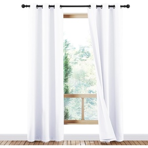 image:imageNICETOWN Snow White Cold Reducing Blackout Curtains 84 Long Full Light Blocking Drapes with Liner Thermal Insulated Draperies for Hall Villa 2 Pieces 42 Wide Each Panel Pure Snow WhitePure Snow White
