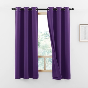 image:imageNICETOWN Snow White Cold Reducing Blackout Curtains 84 Long Full Light Blocking Drapes with Liner Thermal Insulated Draperies for Hall Villa 2 Pieces 42 Wide Each Panel Pure Snow WhitePurple