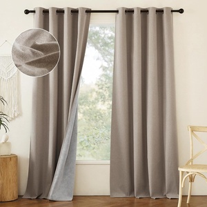 image:imageNICETOWN Snow White Cold Reducing Blackout Curtains 84 Long Full Light Blocking Drapes with Liner Thermal Insulated Draperies for Hall Villa 2 Pieces 42 Wide Each Panel Pure Snow WhiteLinen