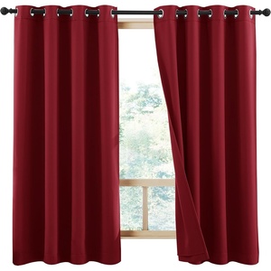 image:imageNICETOWN Snow White Cold Reducing Blackout Curtains 84 Long Full Light Blocking Drapes with Liner Thermal Insulated Draperies for Hall Villa 2 Pieces 42 Wide Each Panel Pure Snow WhiteRed