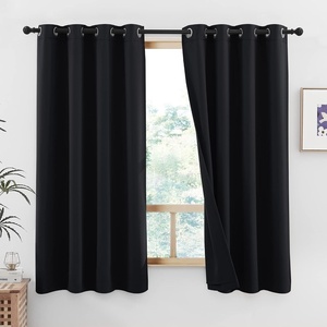 image:imageNICETOWN Snow White Cold Reducing Blackout Curtains 84 Long Full Light Blocking Drapes with Liner Thermal Insulated Draperies for Hall Villa 2 Pieces 42 Wide Each Panel Pure Snow WhiteJet Black