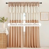 image:imageNICETOWN 2 Pack Linen Valance for Windows Kitchen Living Room Light Filtering Rod Pocket Farmhouse Country Rustic Window Shade for BathroomOfficeNursery 52 Wide x 18 Long Terracottatan