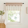image:imageNICETOWN 2 Pack Linen Valance for Windows Kitchen Living Room Light Filtering Rod Pocket Farmhouse Country Rustic Window Shade for BathroomOfficeNursery 52 Wide x 18 Long TerracottaTaupe