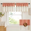 image:imageNICETOWN 2 Pack Linen Valance for Windows Kitchen Living Room Light Filtering Rod Pocket Farmhouse Country Rustic Window Shade for BathroomOfficeNursery 52 Wide x 18 Long TerracottaTerracotta