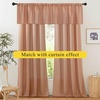 image:imageNICETOWN 2 Pack Linen Valance for Windows Kitchen Living Room Light Filtering Rod Pocket Farmhouse Country Rustic Window Shade for BathroomOfficeNursery 52 Wide x 18 Long TerracottaTerracotta