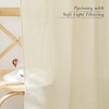 image:imageNICETOWN Linen Pinch Pleated Curtain for BedroomLiving Room Thermal Insulated Back Tab Linen Curtain Drapes Soft Rich Material Light Reducing Drape Panels for Window 2 Panels 52 x 84 InchButter