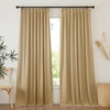 image:imageNICETOWN Linen Pinch Pleated Curtain for BedroomLiving Room Thermal Insulated Back Tab Linen Curtain Drapes Soft Rich Material Light Reducing Drape Panels for Window 2 Panels 52 x 84 InchBrown