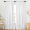 image:imageNICETOWN Linen Pinch Pleated Curtain for BedroomLiving Room Thermal Insulated Back Tab Linen Curtain Drapes Soft Rich Material Light Reducing Drape Panels for Window 2 Panels 52 x 84 InchWhite
