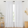 image:imageNICETOWN Linen Pinch Pleated Curtain for BedroomLiving Room Thermal Insulated Back Tab Linen Curtain Drapes Soft Rich Material Light Reducing Drape Panels for Window 2 Panels 52 x 84 InchWhite