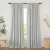 image:imageNICETOWN Linen Pinch Pleated Curtain for BedroomLiving Room Thermal Insulated Back Tab Linen Curtain Drapes Soft Rich Material Light Reducing Drape Panels for Window 2 Panels 52 x 84 InchDark Grey