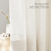 image:imageNICETOWN Linen Pinch Pleated Curtain for BedroomLiving Room Thermal Insulated Back Tab Linen Curtain Drapes Soft Rich Material Light Reducing Drape Panels for Window 2 Panels 52 x 84 InchLinen
