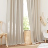 image:imageNICETOWN Linen Pinch Pleated Curtain for BedroomLiving Room Thermal Insulated Back Tab Linen Curtain Drapes Soft Rich Material Light Reducing Drape Panels for Window 2 Panels 52 x 84 InchCream