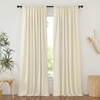 image:imageNICETOWN Linen Pinch Pleated Curtain for BedroomLiving Room Thermal Insulated Back Tab Linen Curtain Drapes Soft Rich Material Light Reducing Drape Panels for Window 2 Panels 52 x 84 InchButter