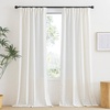image:imageNICETOWN Linen Pinch Pleated Curtain for BedroomLiving Room Thermal Insulated Back Tab Linen Curtain Drapes Soft Rich Material Light Reducing Drape Panels for Window 2 Panels 52 x 84 InchLinen