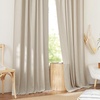 image:imageNICETOWN Linen Pinch Pleated Curtain for BedroomLiving Room Thermal Insulated Back Tab Linen Curtain Drapes Soft Rich Material Light Reducing Drape Panels for Window 2 Panels 52 x 84 InchTaupe