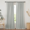 image:imageNICETOWN Linen Pinch Pleated Curtain for BedroomLiving Room Thermal Insulated Back Tab Linen Curtain Drapes Soft Rich Material Light Reducing Drape Panels for Window 2 Panels 52 x 84 InchDark Grey